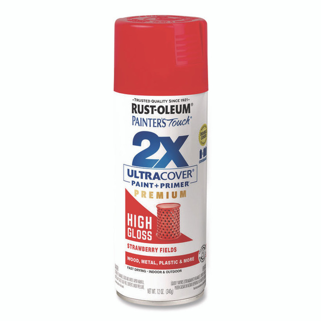 RUST-OLEUM CORPORATION 331180 Painter's Touch 2X Ultra Cover Spray Paint, High Gloss Strawberry Fields, 12 oz Aerosol Can, 6/Carton