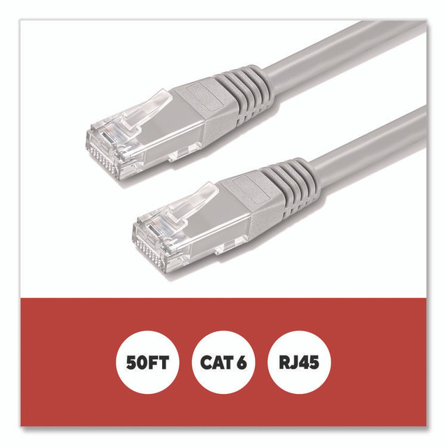 STAPLES BRANDS GROUP TECH ST62447 CAT6 Ethernet Cable, 50 ft, Gray
