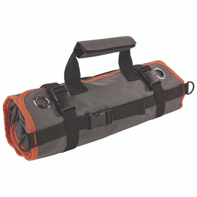 TENACIOUS HOLDINGS, INC. ergodyne® 13777 Arsenal 5874 Roll Up Tool Bag with Zipper Pockets, 5 Zippered Pockets, 7 Tool Slots, 1 x 27 x 16, Polyester, Gray