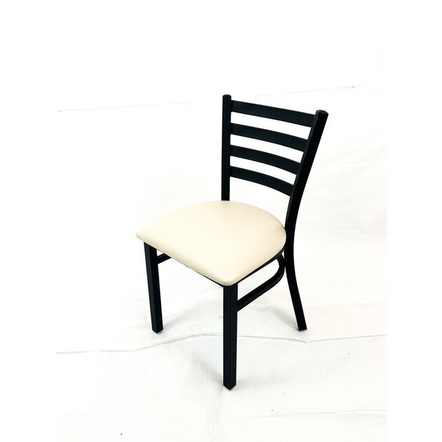 JMC FURNITURE WHCBVSCRM White Horse Series Side Chairs, Supports Up to 300 lb, 18" Seat Height, Cream Seat, Black Back, Black Base