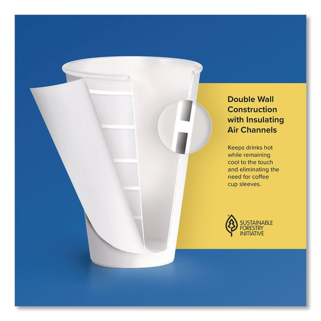 DART SOLO® DWTG16WPK Thermoguard Insulated Paper Hot Cups, 16 oz, White Sustainable Forest Design, 30/Pack