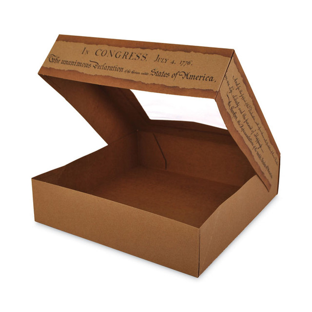 SOUTHERN CHAMPION TRAY SCT® 2480 Window Flag Design Pie Boxes, 8 x 8 x 2.5, White, Paper, 150/Carton