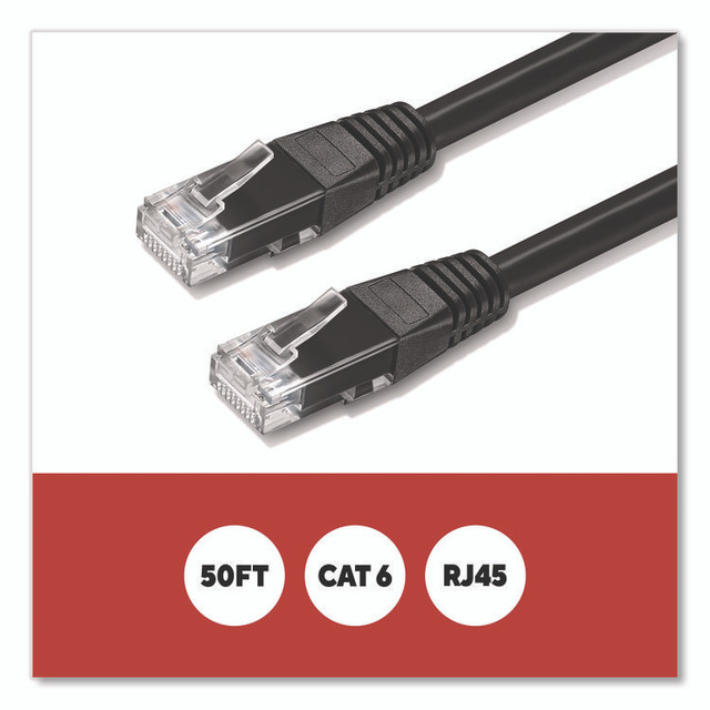 STAPLES BRANDS GROUP TECH ST62448 CAT6 Ethernet Cable, 50 ft, Black