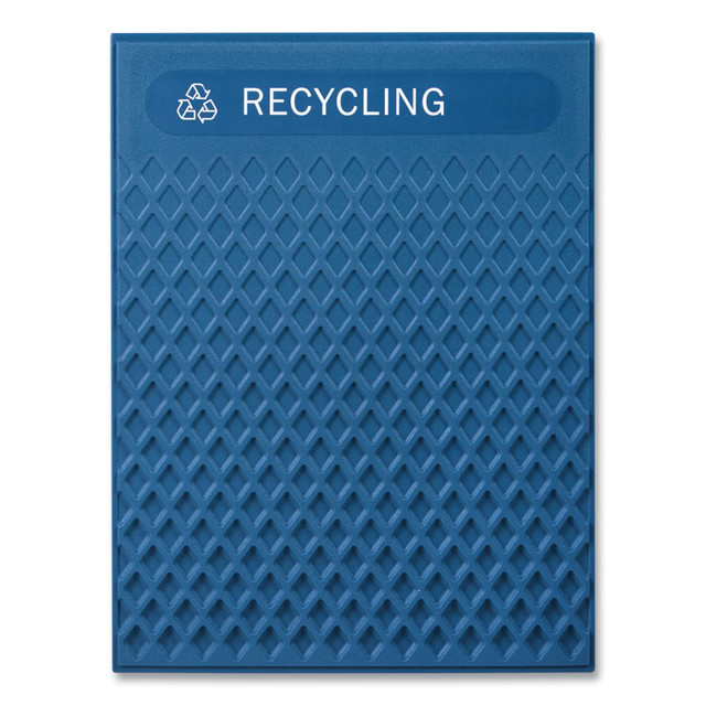 RUBBERMAID COMMERCIAL PROD. 2182677 Medium Prelabeled Recycled Waste Panels for Tailor and Landmark Series Containers, 20.72" x 0.5" x 27.95", Blue, 4/Carton