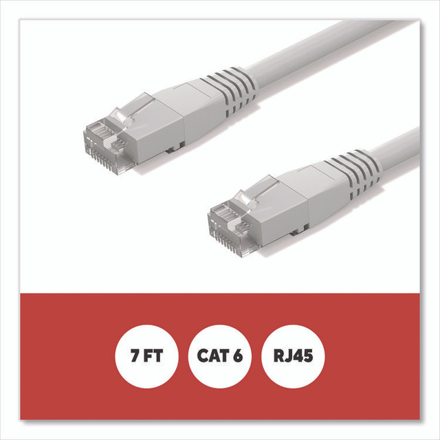 STAPLES BRANDS GROUP TECH ST62453 CAT6 Ethernet Cable, 7 ft, Gray