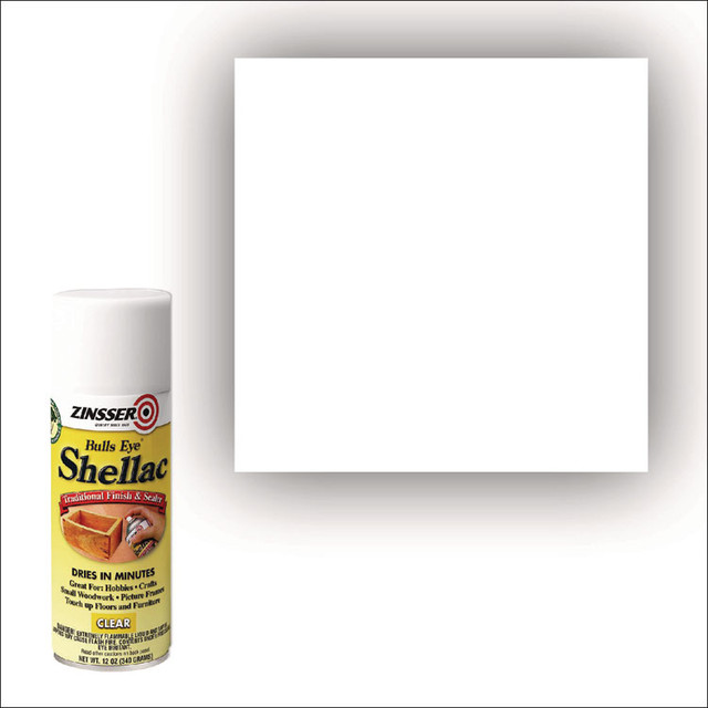 RUST-OLEUM CORPORATION Zinsser® 408 Clear Bulls Eye Shellac Spray, Gloss Clear, 12 oz Aerosol Can, 6/Carton
