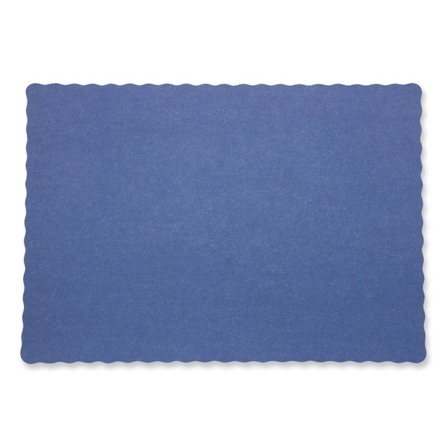 AMERCAREROYAL SPM914E Placemats, Smooth Surface, Scalloped Edges, 13.5" x 9.5", Blue, 1,000/Carton