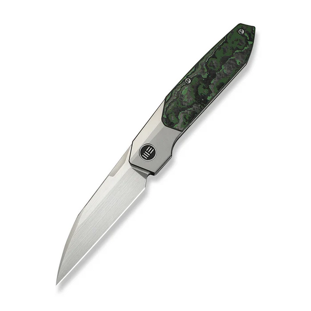 We Knife WE24007-4 WEKNIFE Brr15 Flipper Knife Gray Titanium Handle With Jungle Wear FatCarbon Fiber Inlay (3.25"" Hand Rubbed Satin Bohler M390 Blade) We Knife WE24007-4 WEKNIFE Brr15 Flipper Knife Gray Titanium Handle With Jungle Wear FatCarbon Fiber Inlay (3.25"" Hand Rubbed Satin Bohler M390 Blade)