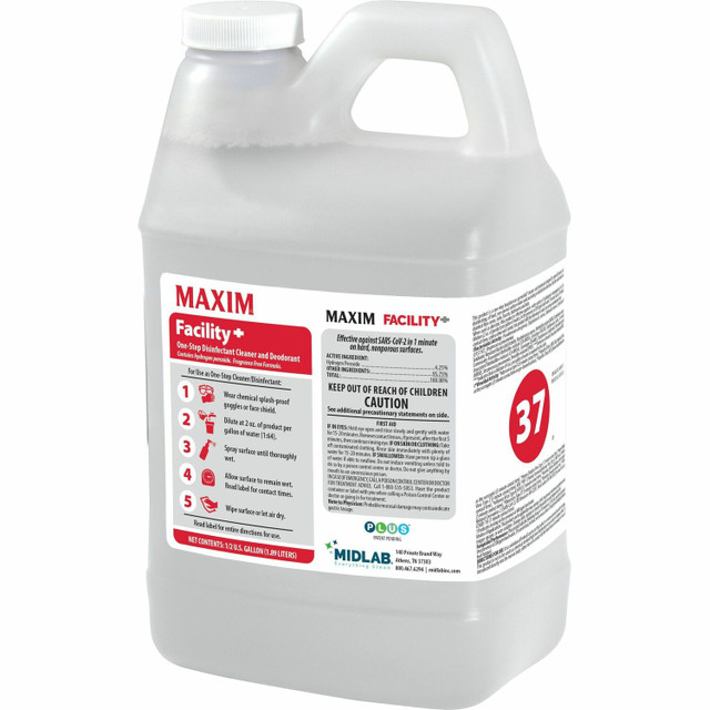 Midlab Incorporated Maxim 04620065T Maxim One-Step Disinfectant/Cleaner/Deodorant