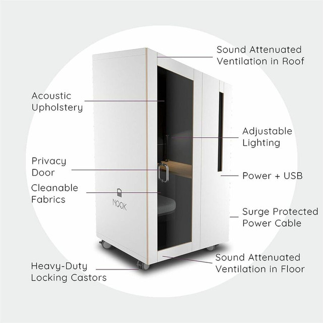 NOOK NOOK0065W NOOK Solo Privacy Booth NOOK NOOK0065W NOOK Solo Privacy Booth