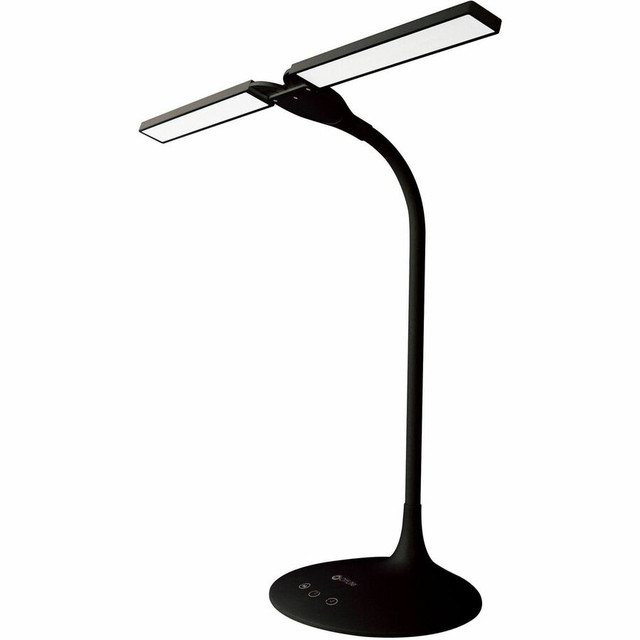 OttLite Technology OttLite CSN59G5W OttLite Pivot Dual-Shade LED Desk Lamp, 26"H, Black
