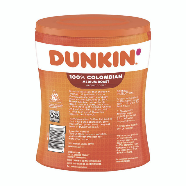 KEURIG DR PEPPER Dunkin'® 8133401292 Columbian Coffee, 27.05 oz Canister