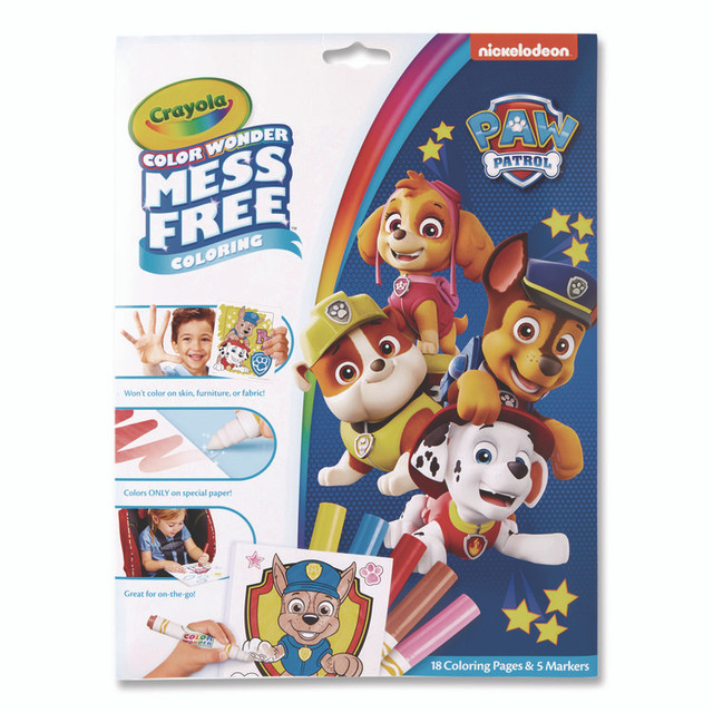 BINNEY & SMITH / CRAYOLA 757007 Nickelodeon Paw Patrol Color Wonder Kit, Includes Five Markers, Ages 3 and Up, 18 Pages