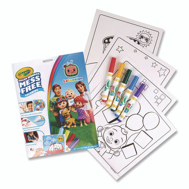 BINNEY & SMITH / CRAYOLA 752788 Cocomelon Color Wonder Kit, Includes Five Markers, Ages 3 and Up, 18 Pages