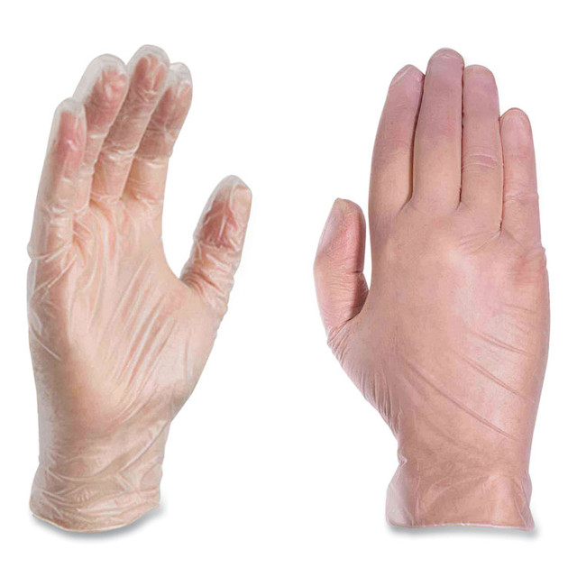 AMMEX CORPORATION Professional VPF62100T Vinyl Exam Gloves, Powder-Free, Small, 3 mil Thick, 9.5" Long, Clear, 100/Box, 10 Boxes/Carton