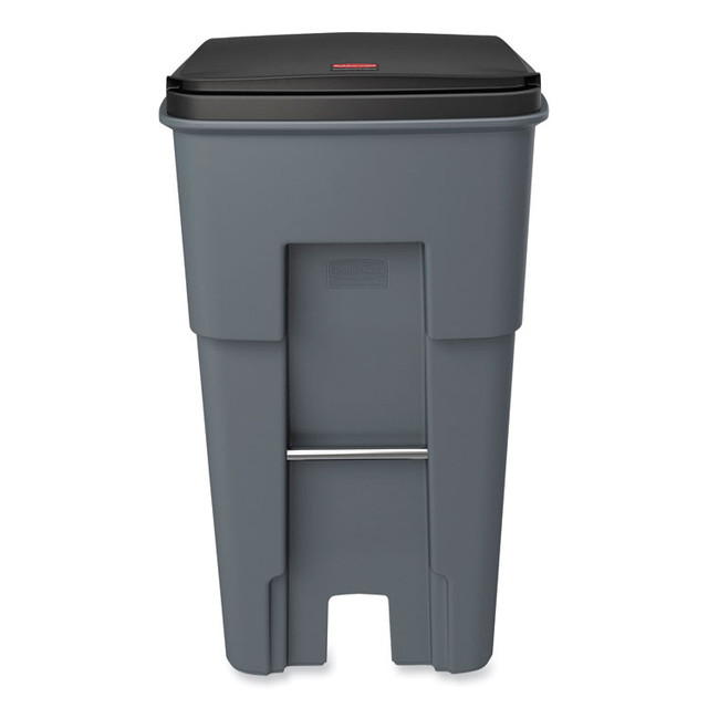 RUBBERMAID COMMERCIAL PROD. 9W21GY Brute Roll-Out Heavy-Duty Container, 65 gal, Polyethylene, Gray