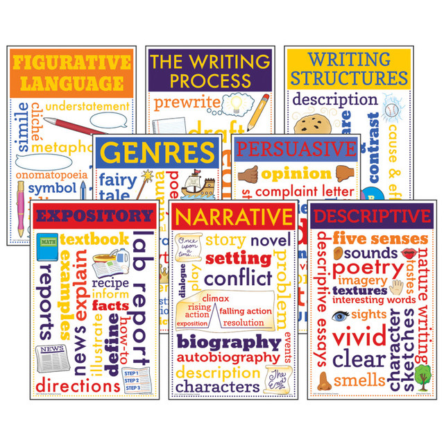 TEACHER CREATED RESOURCES McDonald Publishing Writing Chatter Charts, Set of 8