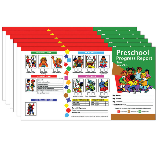 FLIPSIDE Hayes Publishing Preschool Progress Report, Two Year Olds, 10 Per Pack, 6 Packs