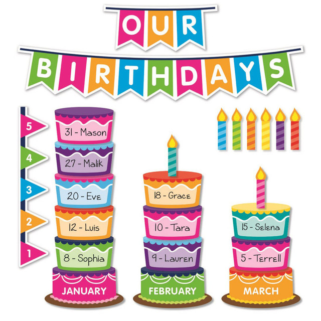 SCHOLASTIC TEACHING RESOURCES Scholastic Teaching Solutions Class Birthday Graph Bulletin Board