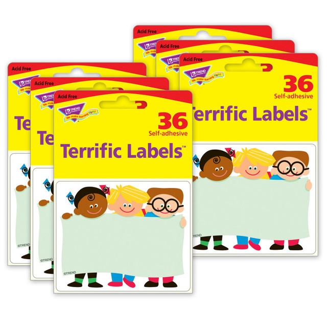 TREND ENTERPRISES INC. TREND TREND Kids Terrific Labels™, 36 Per Pack, 6 Packs