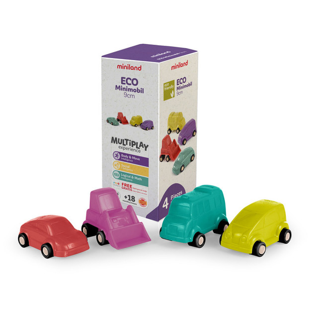 MINILAND EDUCATIONAL CORPORATION Miniland ECO Minimobil, 3.5", Set of 4