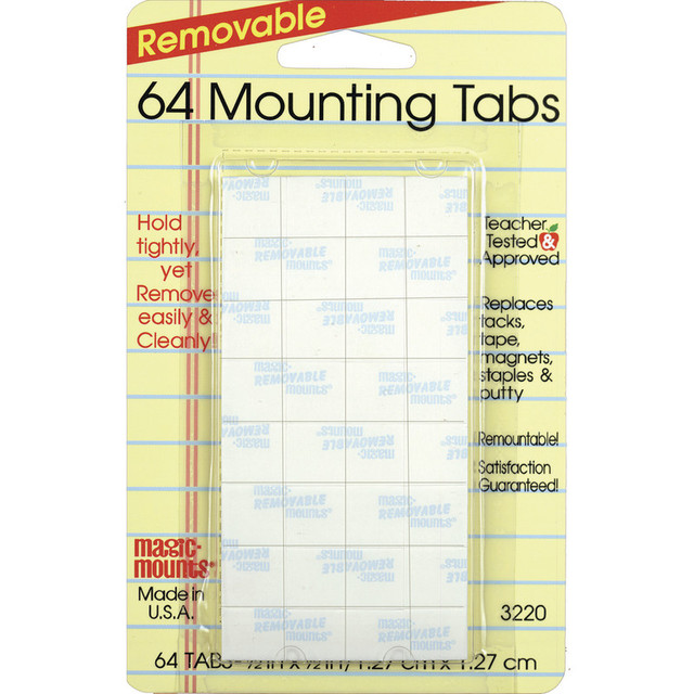 MILLER STUDIO Magic-Mounts® Removable Mounting Tabs, 1/2" x 1/2", Pack of 64