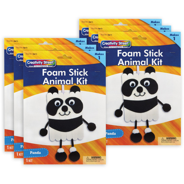 DIXON TICONDEROGA CO Creativity Street® Foam Stick Animal Kit, Panda, 7" x 11.25" x 1", 6 Kits