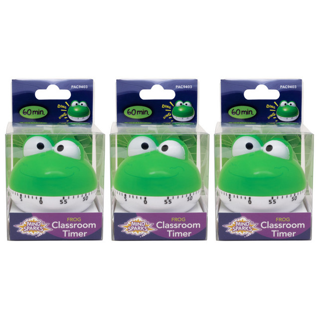 DIXON TICONDEROGA CO Mind Sparks® Classroom Timer Frog, Frog, Approx. 2-1/4" Height, Pack of 3 DIXON TICONDEROGA CO Mind Sparks® Classroom Timer Frog, Frog, Approx. 2-1/4" Height, Pack of 3