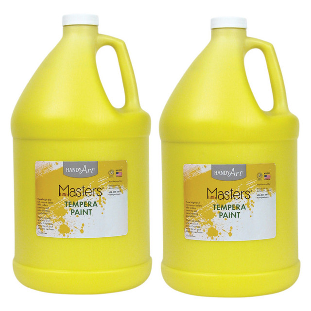 ROCK PAINT DISTRIBUTING CORP Handy Art® Little Masters® Tempera Paint, Yellow, Gallon, Pack of 2