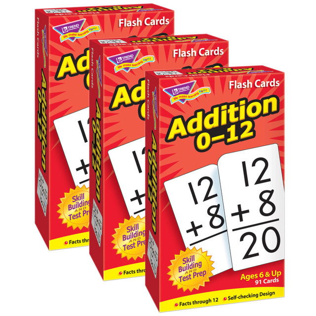 TREND ENTERPRISES INC. TREND Addition 0-12 Skill Drill Flash Cards, Pack of 3
