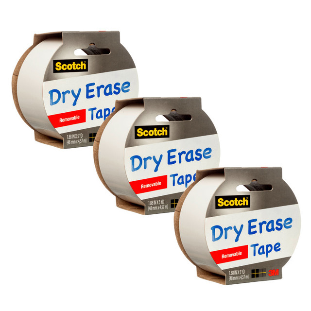 3M COMPANY Scotch® Dry Erase Tape, 1.88" x 5yd, Pack of 3