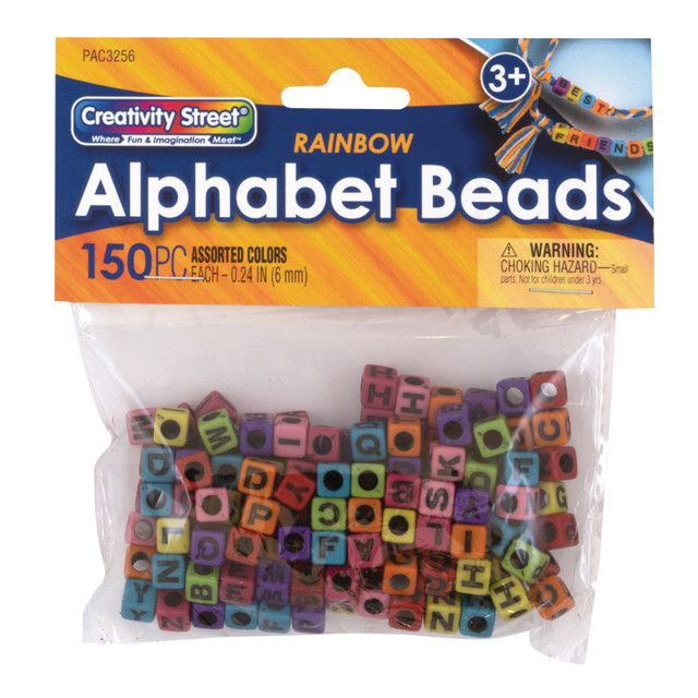 DIXON TICONDEROGA CO Creativity Street® Alphabet Beads, Assorted Rainbow Colors, 6 mm, 150 Count