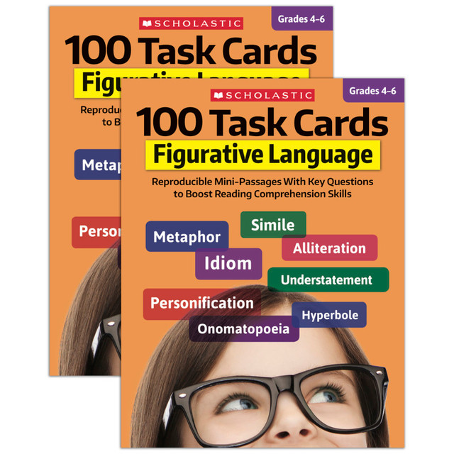 SCHOLASTIC TEACHING RESOURCES Scholastic Teaching Solutions 100 Task Cards: Figurative Language Activity Book, Pack of 2