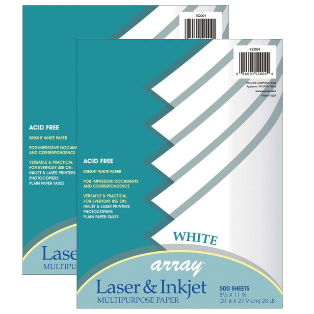 DIXON TICONDEROGA CO Pacon® Multi-Purpose Paper, White, 8-1/2" x 11", 500 Sheets Per Pack, 2 Packs