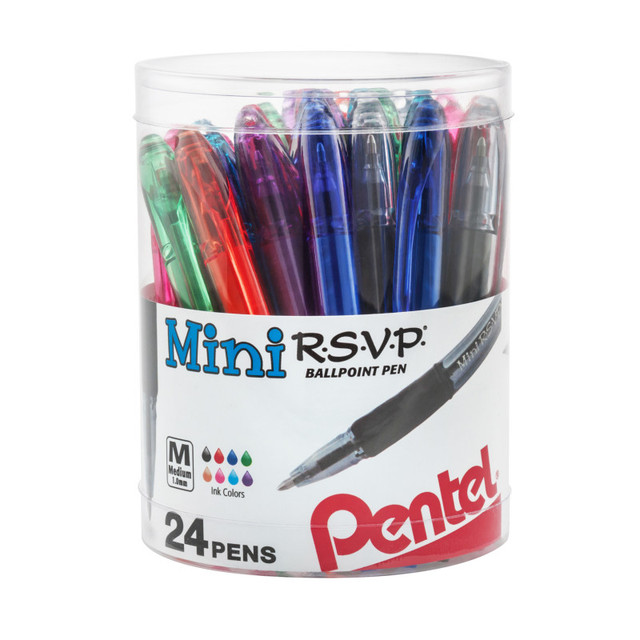 PENTEL OF AMERICA Pentel® R.S.V.P.® Mini Ballpoint Pens, 24-pack