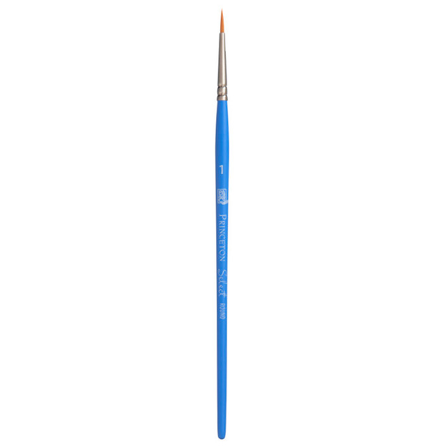 DIXON FINE ART Princeton Select Artiste Round Brush, Synthetic Bristles, Short Handle Mixed Media Paintbrush, Jewel Blue, Size 1, 1 Count DIXON FINE ART Princeton Select Artiste Round Brush, Synthetic Bristles, Short Handle Mixed Media Paintbrush, Jewel Blue, Size 1, 1 Count