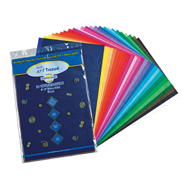 DIXON TICONDEROGA CO Spectra® Deluxe Bleeding Art Tissue, 25 Assorted Colors, 12" x 18", 100 Sheets