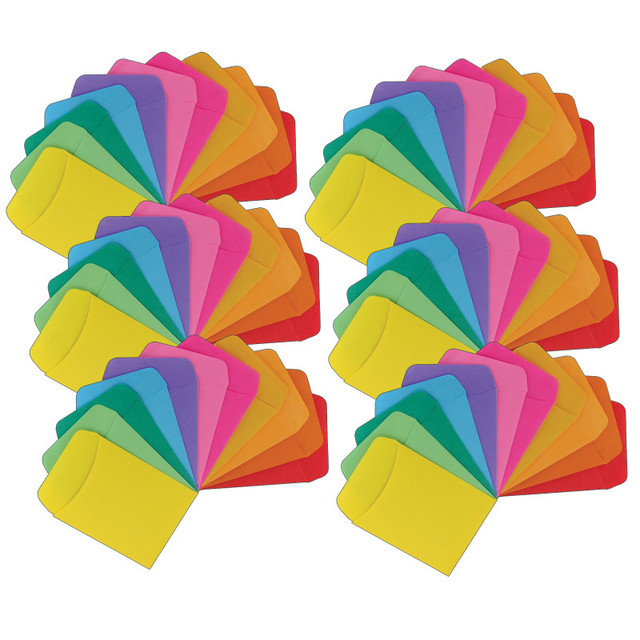 HYGLOSS PRODUCTS INC. Hygloss® Non-Adhesive Library Pockets, Bright Colors, 30 Per Pack, 6 Packs