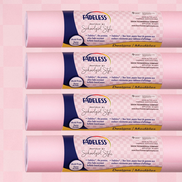 DIXON TICONDEROGA CO Fadeless® Schoolgirl Style Bulletin Board Paper, 48" x 12', Cake Pop, 4 Rolls
