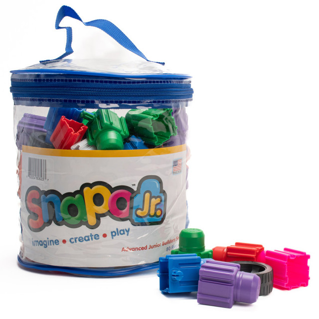 TK TOY BOX DBA SNAPO TOYS Snapo Jr. Building Blocks, Advanced Builder's Kit, 80 Pieces