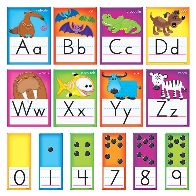 TREND ENTERPRISES INC. TREND Awesome Animals Alphabet Cards Standard Manuscript B.B. Set
