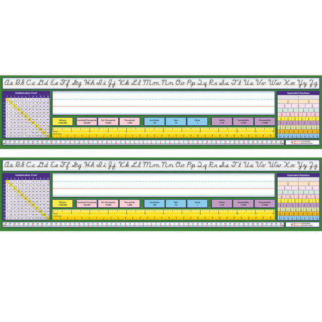 NORTH STAR TEACHER RESOURCE North Star Teacher Resources Adhesive Intermediate Contemporary Cursive Desk Plates, 17.5" x 4", 36 Per Pack, 2 Packs