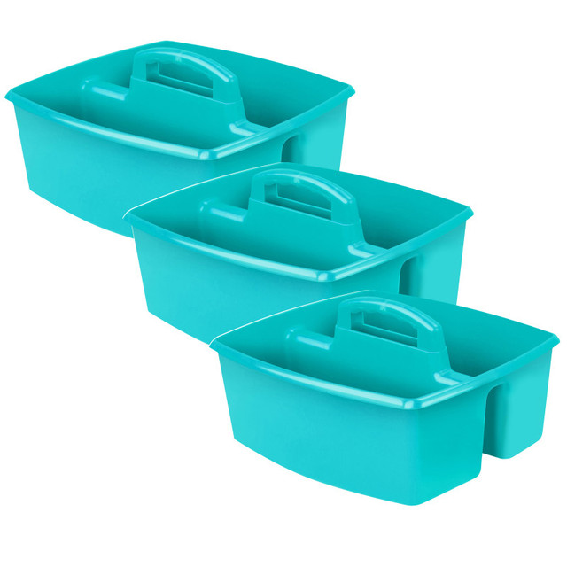 STOREX INDUSTRIES Storex Large Caddy, Teal, Pack of 3