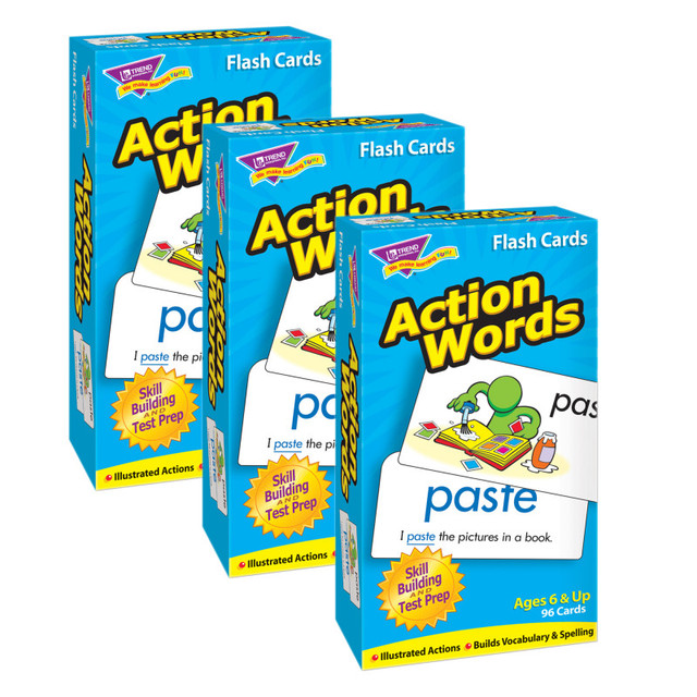 TREND ENTERPRISES INC. TREND Action Words Skill Drill Flash Cards, 3 Packs