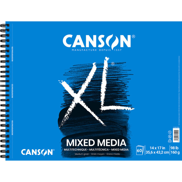 DIXON FINE ART Canson XL Series Mixed Media Pad, Side Wire Binding, 60 Sheet, 14x17 inch, 1 Count