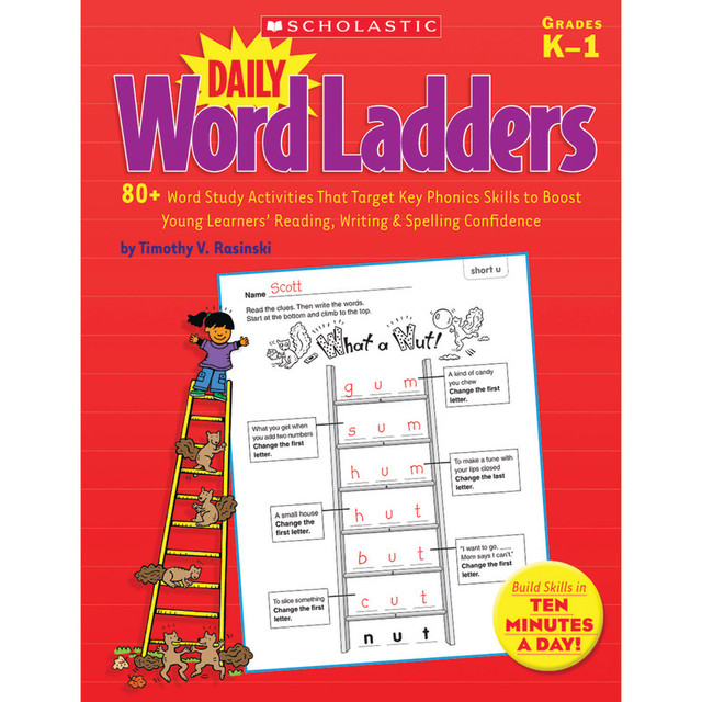 SCHOLASTIC TEACHING RESOURCES Scholastic Teaching Solutions Daily Word Ladders, Grades K-1, 8-3/8" Width, 10-7/8" Length