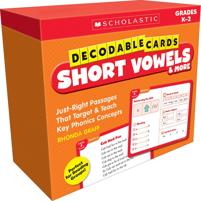 SCHOLASTIC TEACHING RESOURCES Scholastic Teaching Solutions Decodable Cards: Short Vowels & More