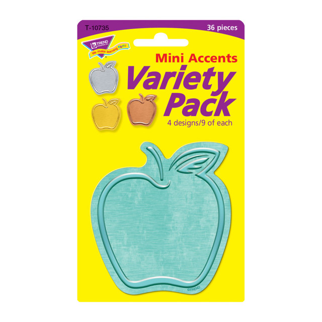 TREND ENTERPRISES INC. TREND I ♥ Metal™ Apples Mini Accents Variety Pack, 36 ct
