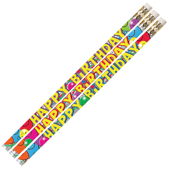 MUSGRAVE PENCIL CO INC Musgrave Pencil Company Birthday Bash Motivational/Fun Pencils, 12 Per Pack, 12 Packs