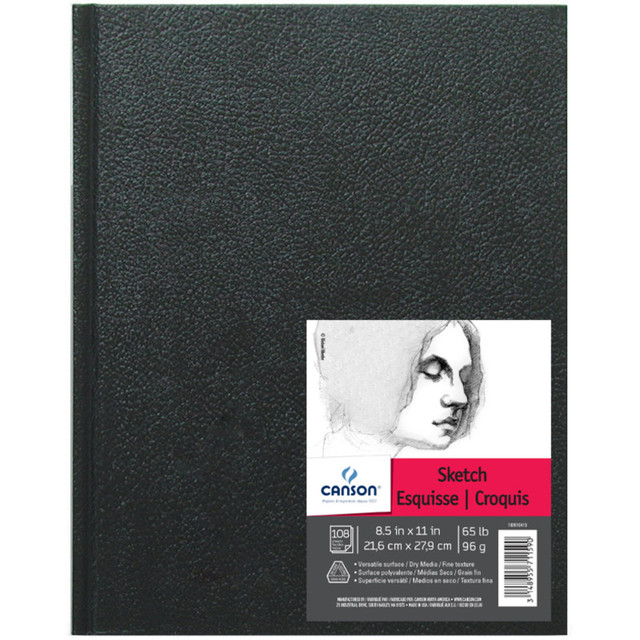 DIXON FINE ART Canson Artist Series Sketch Art Book, Black Cover, Hardbound, 108 Sheet, 8.5x11 inch, 1 Count